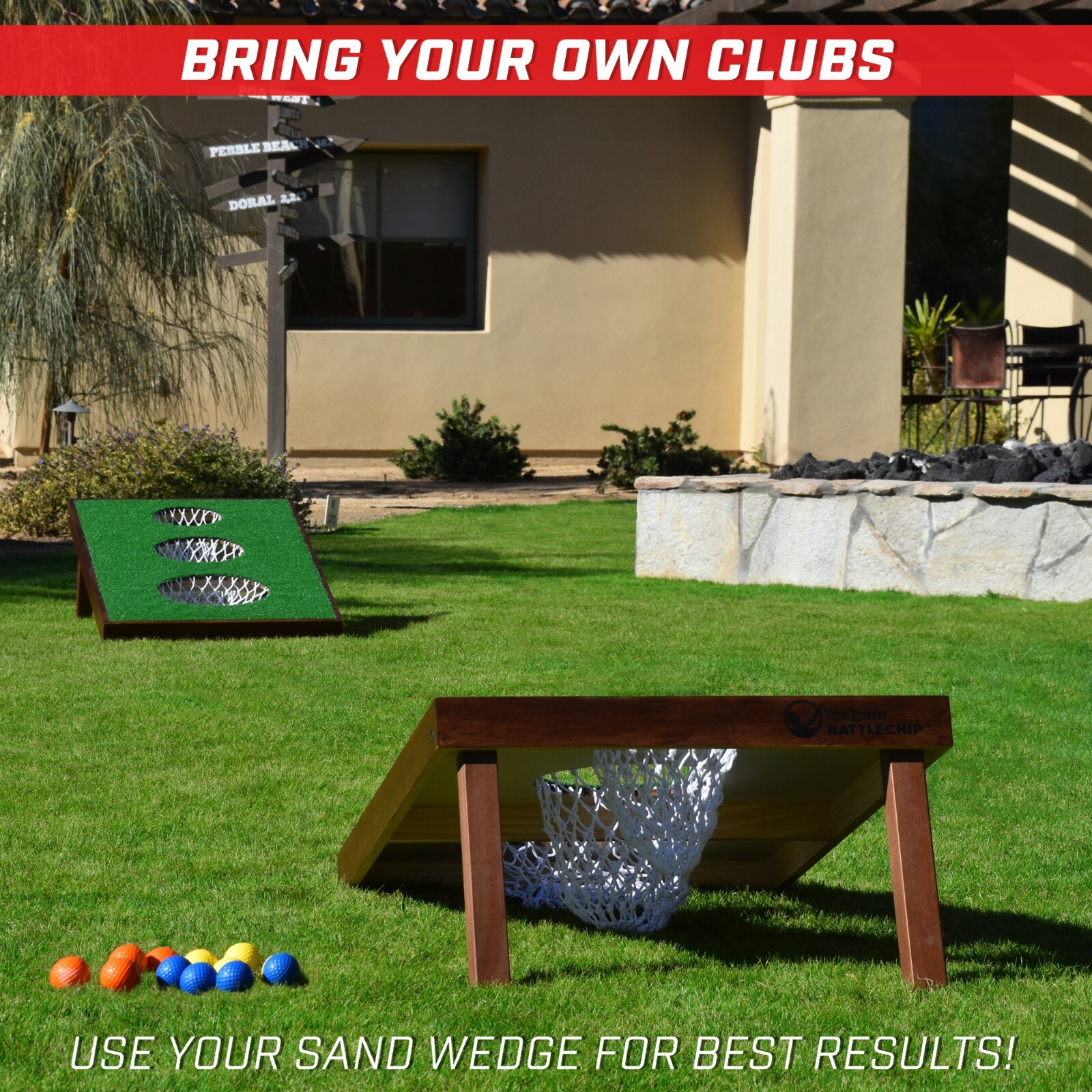 GoSports BattleChip VERSUS Golf Game | Includes Two Targets, 16 Balls, Mat
