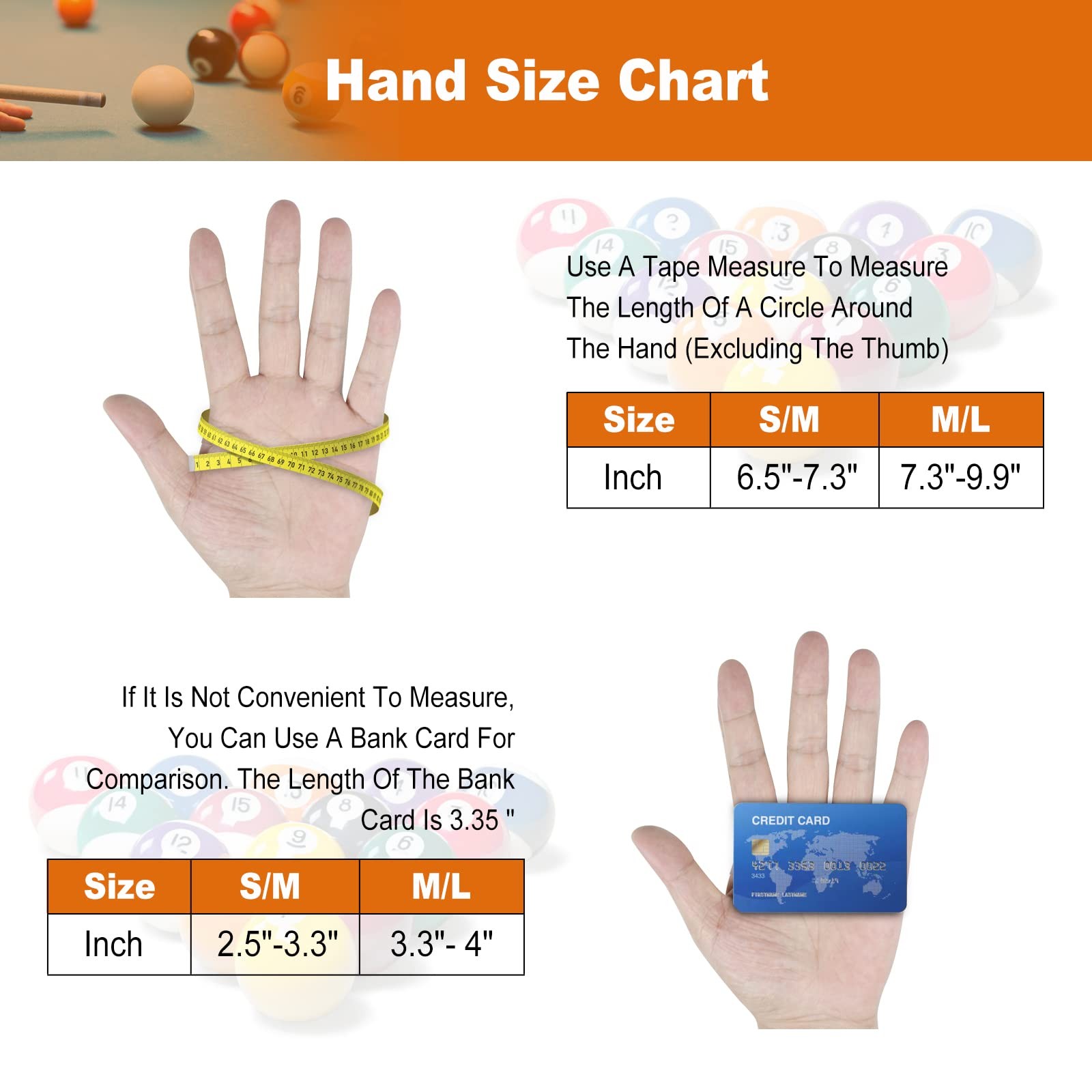 Billiard Pool Gloves for Left Hand 3 Finger, Splicing Process, Snooker Cue Sp...