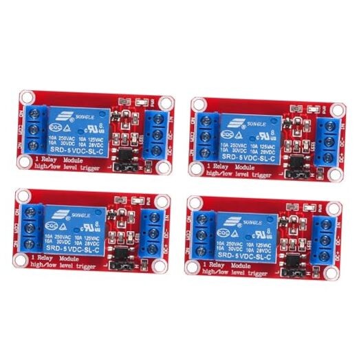 4 Packs 5V One Channel Relay Module Relay Switch with OPTO Isolation High Low