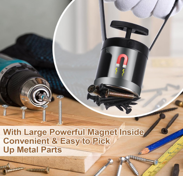 Dreyoo 2 Pack Magnetic Pickup Tool with Quick Release, 8 lb Capacity Hand Held M