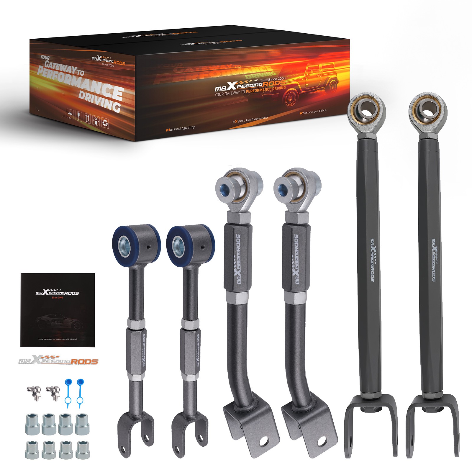 6x Adjustable Rear Toe Camber Arms For Nissan 350Z 2003-2009 Infiniti G35 03-07