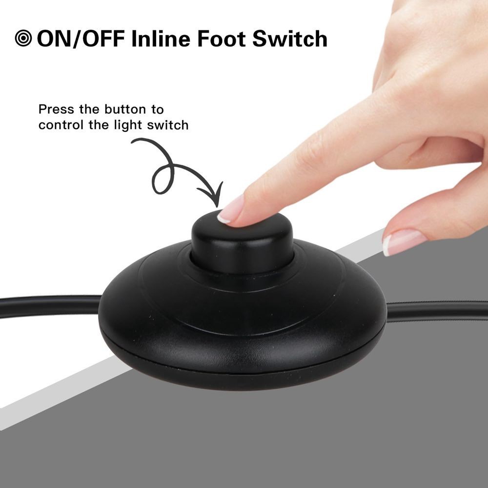 3x Floor Lamp Foot Pedal Switch Inline Step ON Off Spring Push Button C645