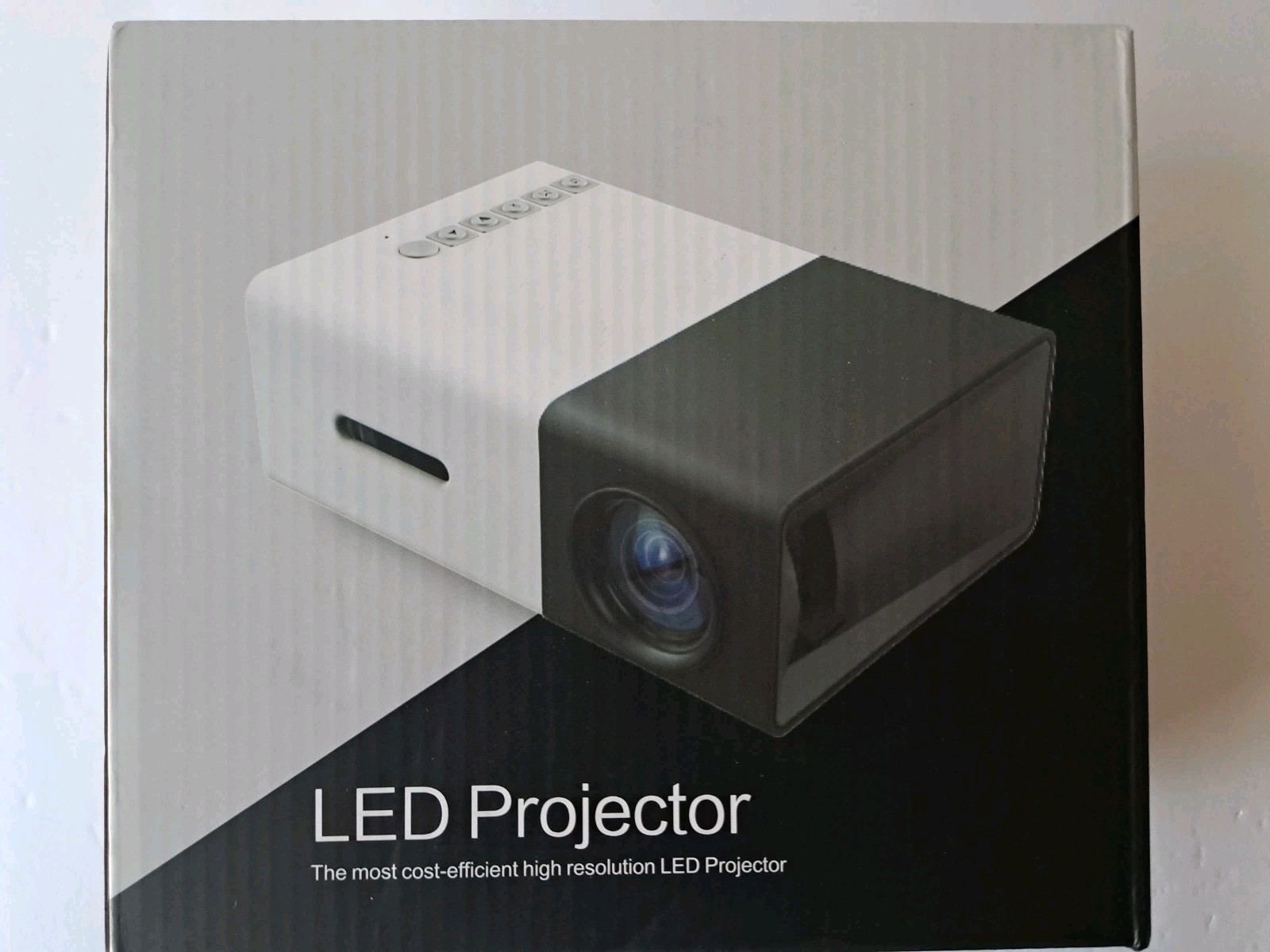 LED Projector Model LED Display Desktop Projector, White/Black Color