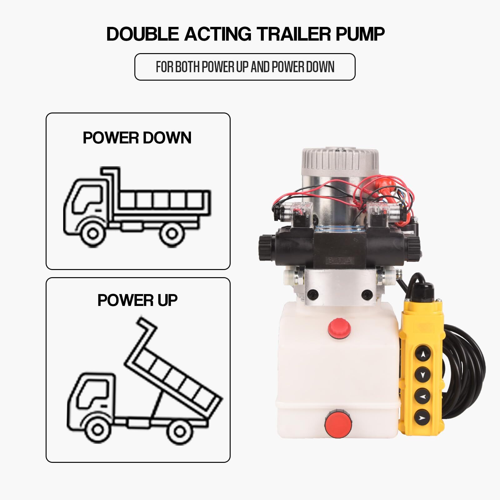 Hydraulic Power Unit Double Acting Hydraulic Pump 4.5 Quart Reservoir 12V DC