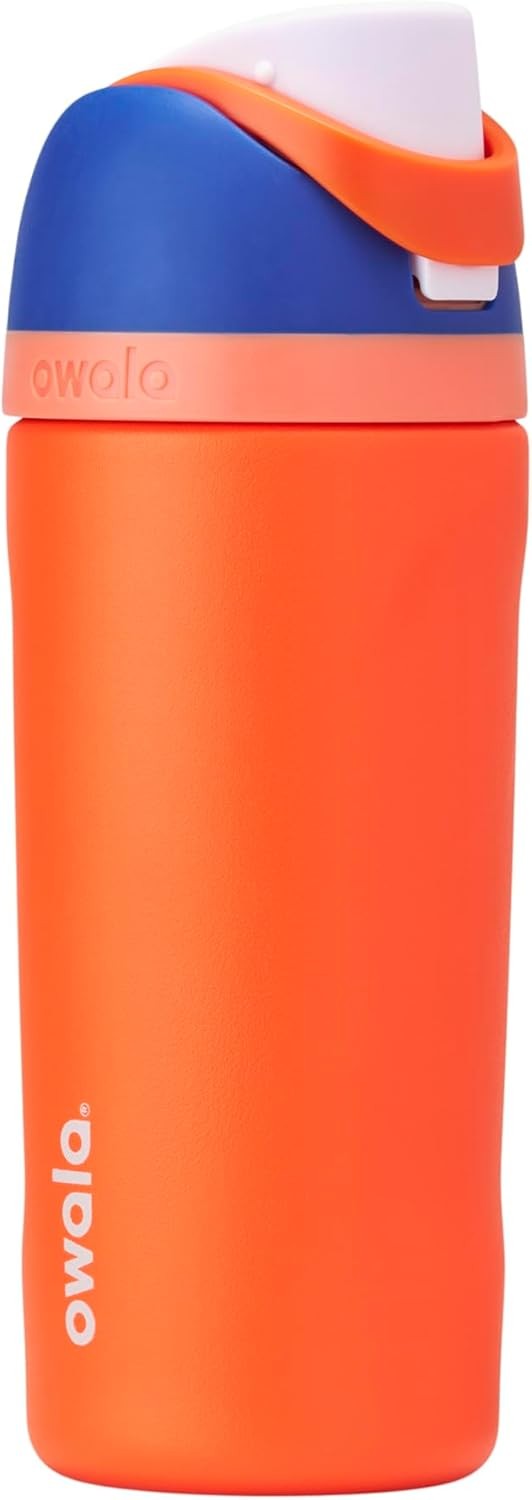 Owala Kids FreeSip Insulated Stainless Steel Water Bottle with Straw for Sports,