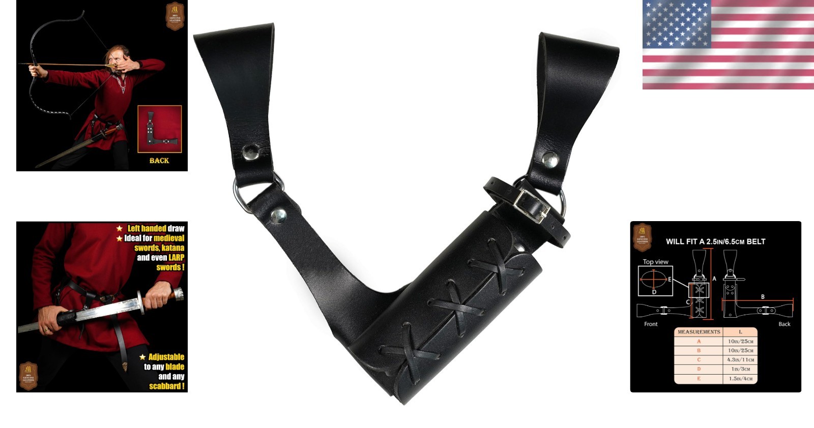 Genuine Leather Medieval Sword Frog
