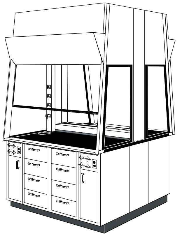 Laboratory 5' Fume Hood w/ General Storage Cabinet / Thermo Hamilton / E1-503