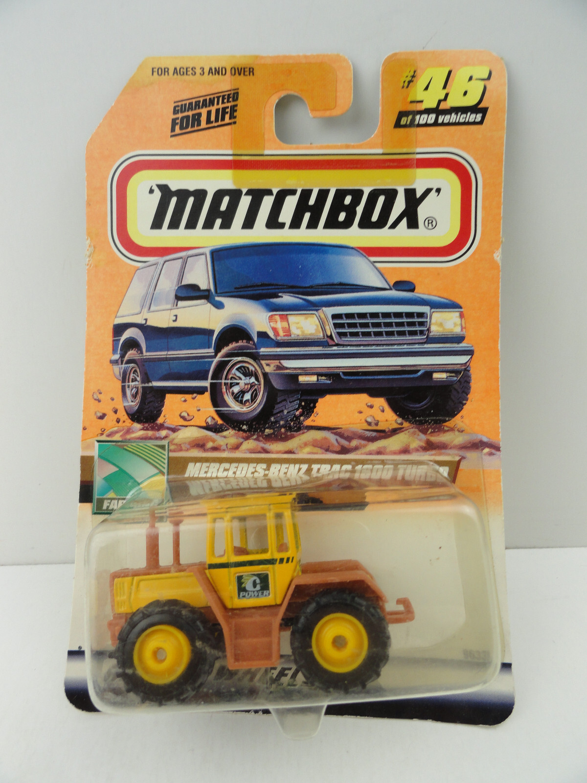 2000 Matchbox #46 Mercedes-Benz Trac 1600 Turbo (Yellow)