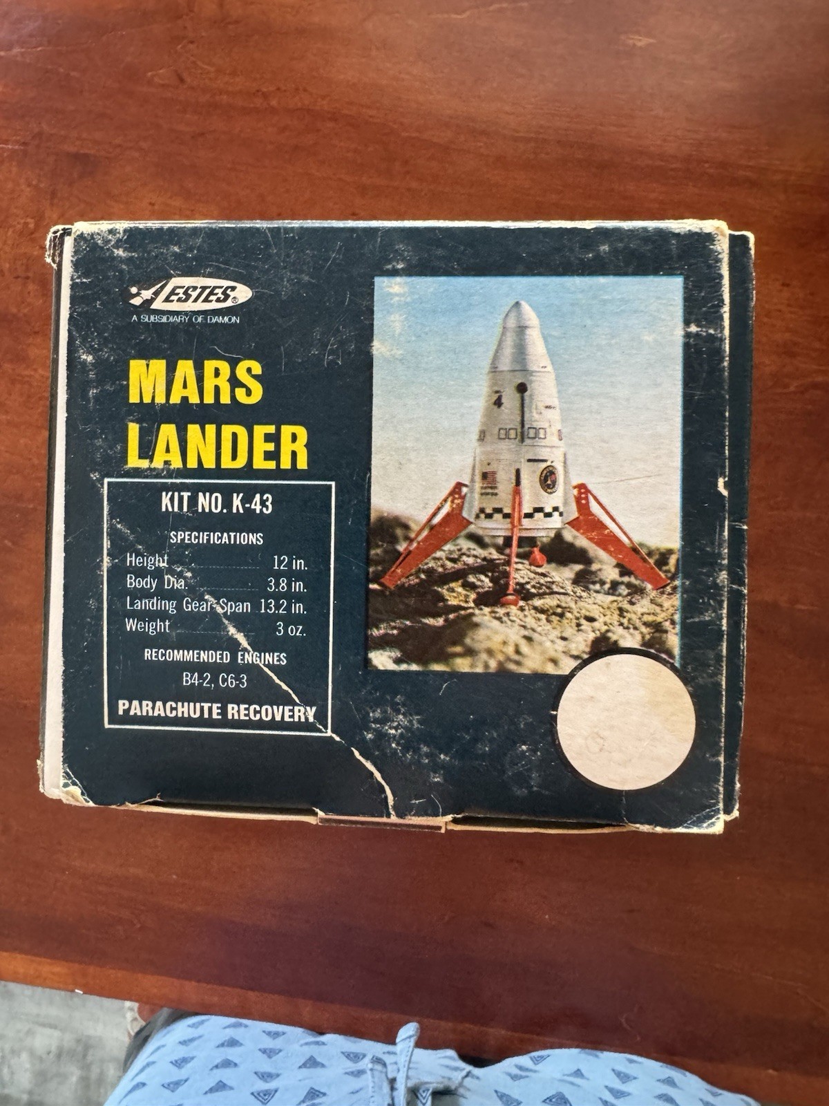 Estes Mars Lander Flying Model Kit K-43 Original Box Only
