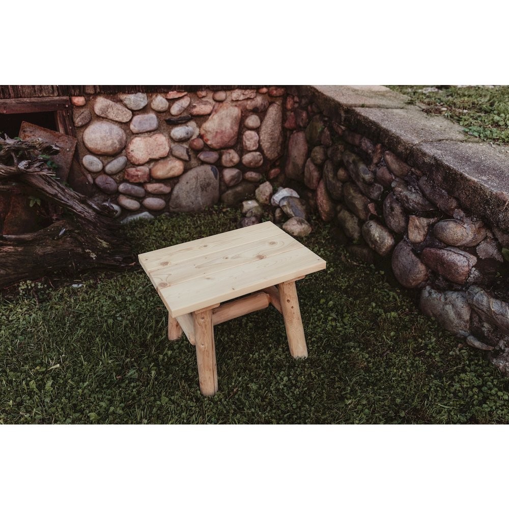 Cedar Log End Table