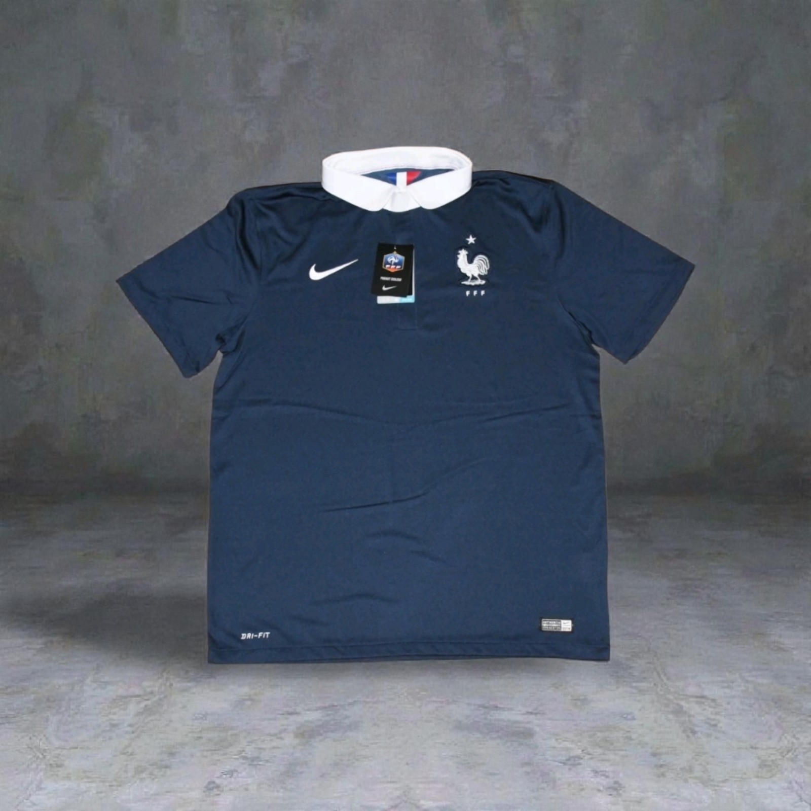 NIKE FFF FRANCE 2014 HOME DRI-FIT MENS SOCCER JERSEY - MENS SIZE LARGE SHIRT