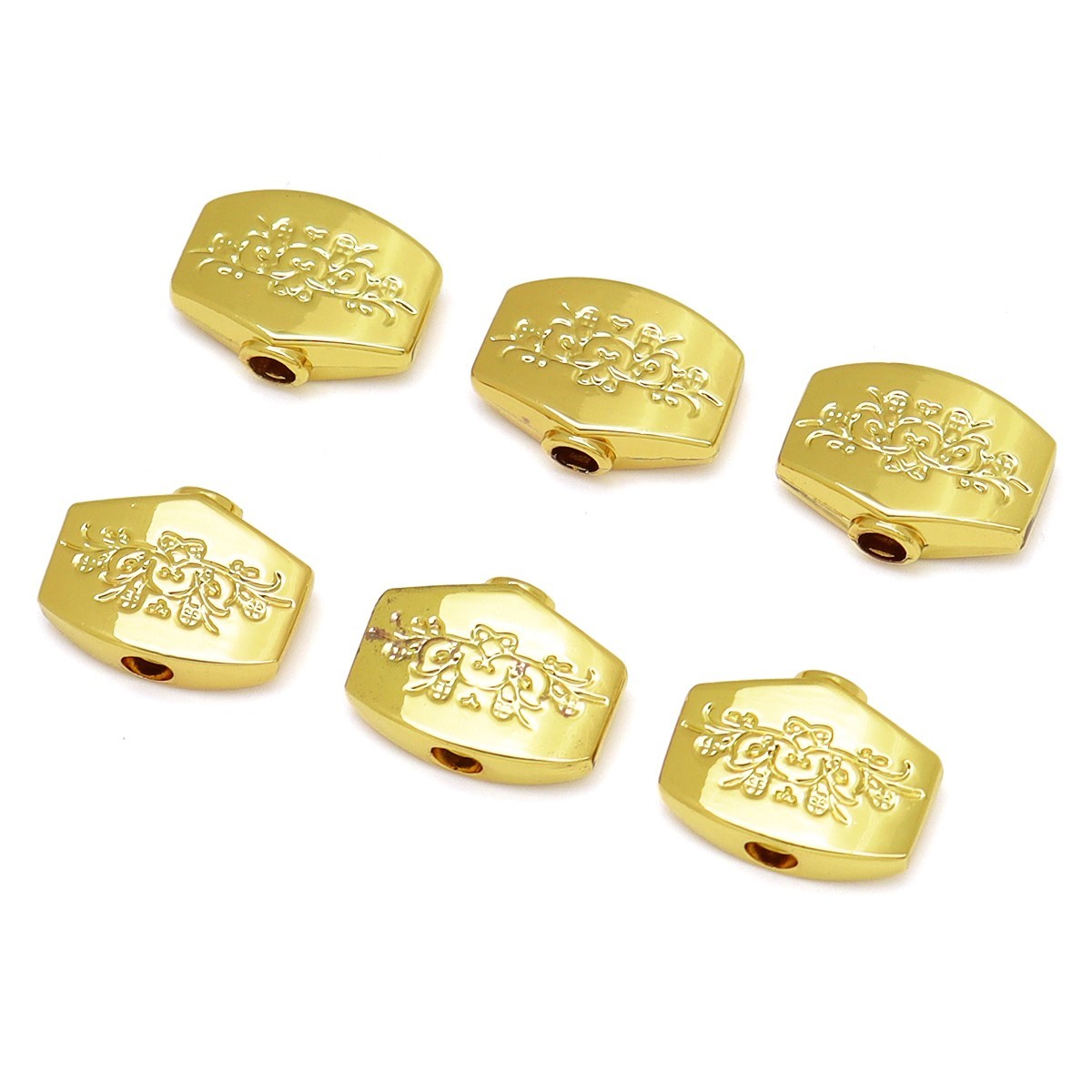 6Pcs Guitar Tuning Pegs Buttons Metal Carved Square Machine Heads Buttons Gold