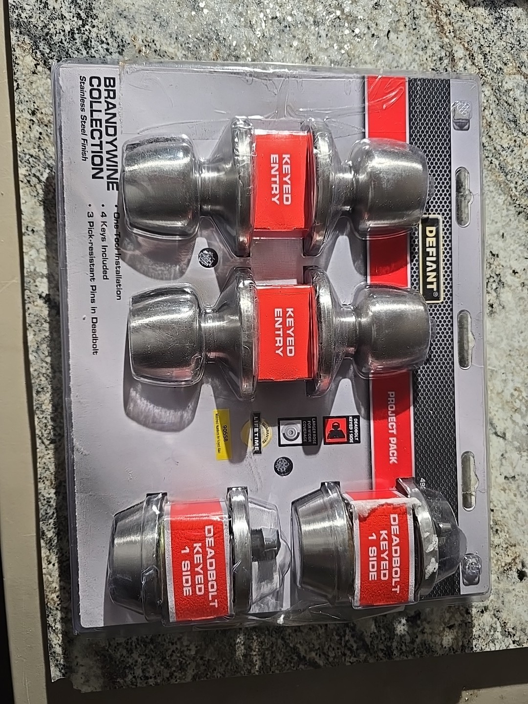 Defiant Brandywine Stainless Steel Single 4 Key  new 98042 NEW