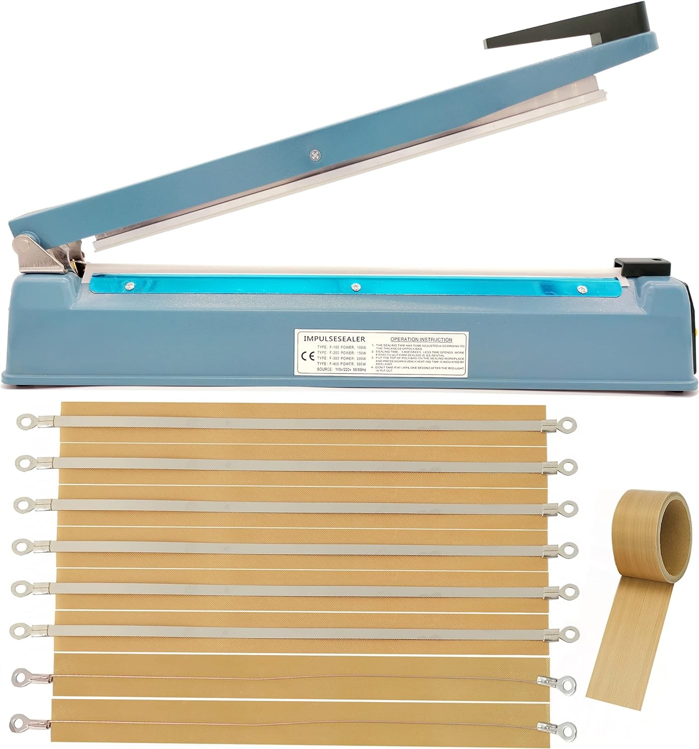 Impulse Heat Sealer 16 Inch Mylar Bag Seal Machine, 16 Inch, Blue