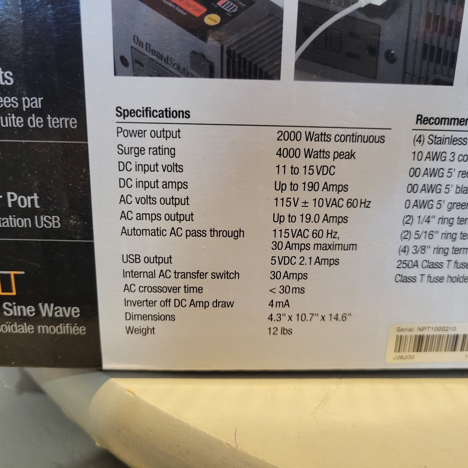 ProMariner TruePower Plus 2000ms Sine Wave Inverter, 30A, 06200