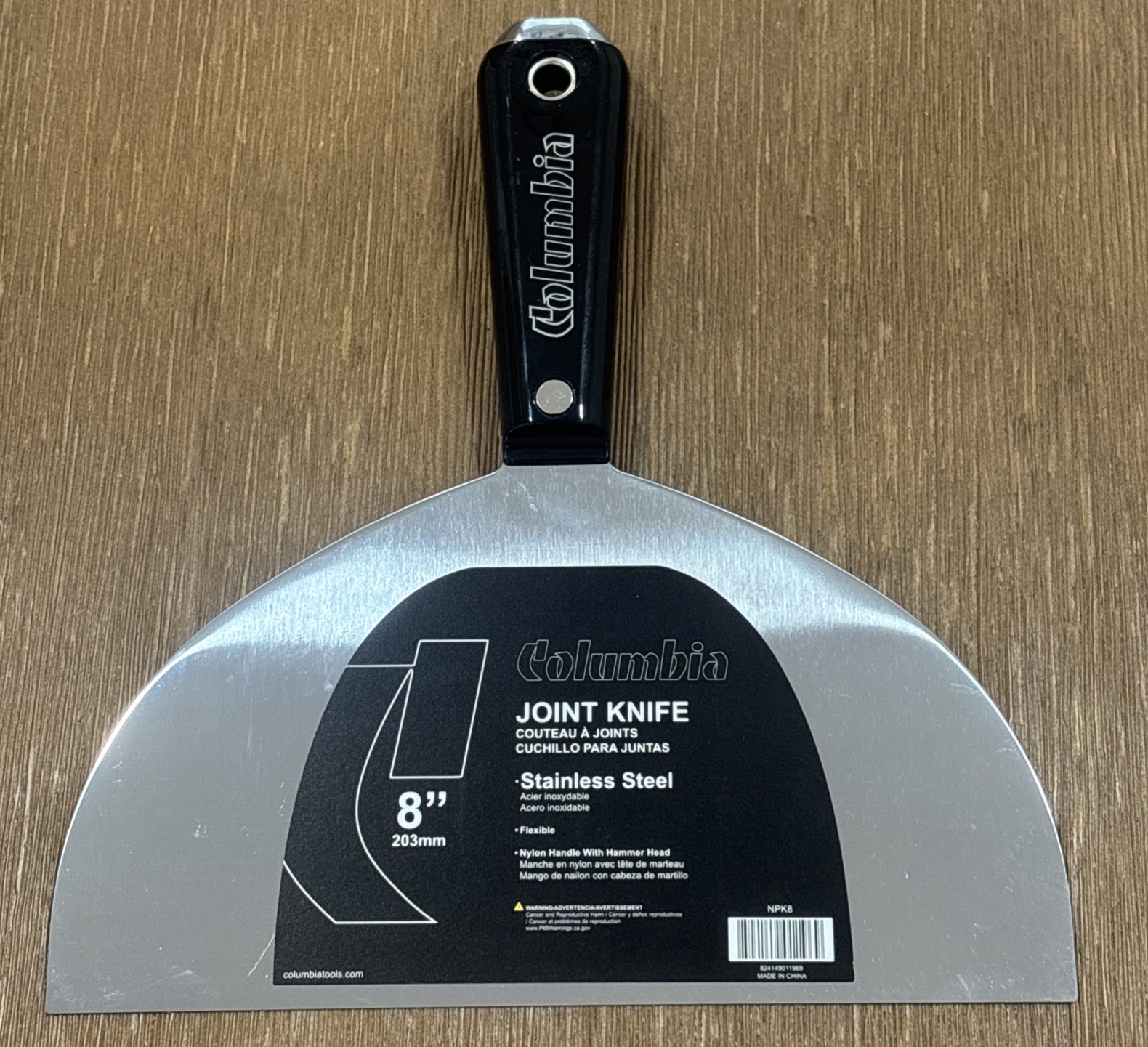 Columbia Taping Tools - 8” Joint Knife - Stainless Steel