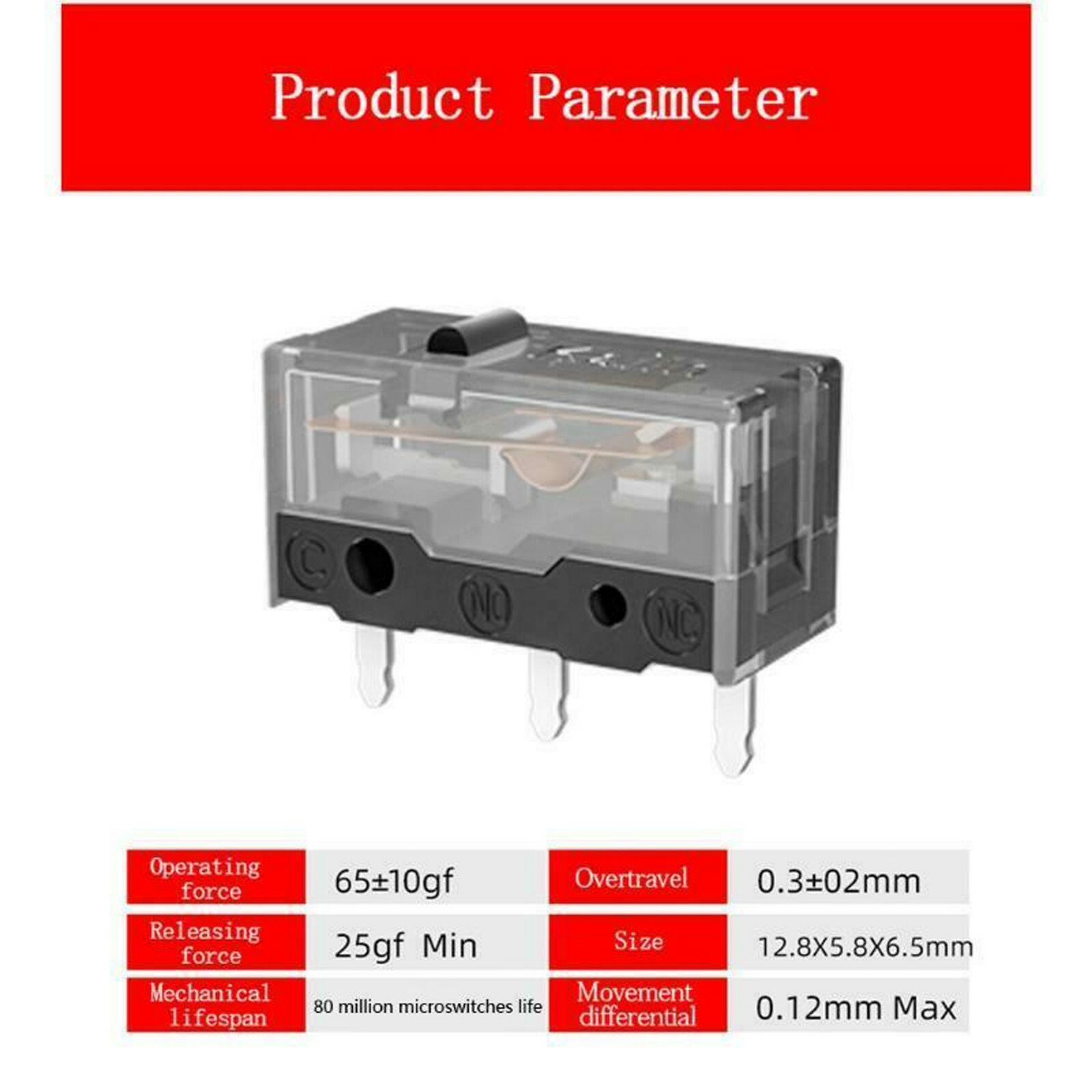 4pcs Kailh GM 8.0 Mouse Micro Switch Button Microswitch 80 Million Clicks US