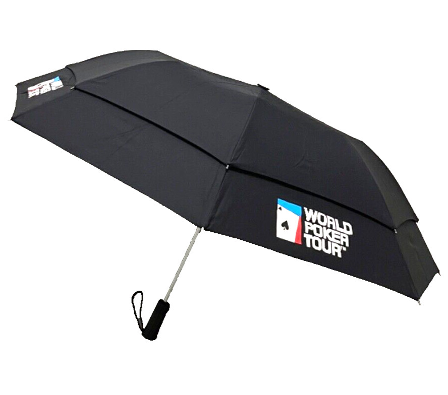 World Poker Tour Auto Open Umbrella Wind Resistant Vented Canopy