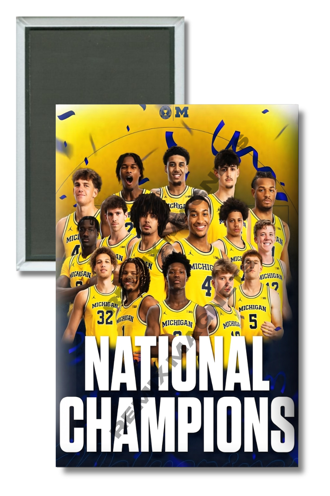 Michigan Wolverines 2026 Men's Basketball NCAA National Champions 2" x 3" Magnet