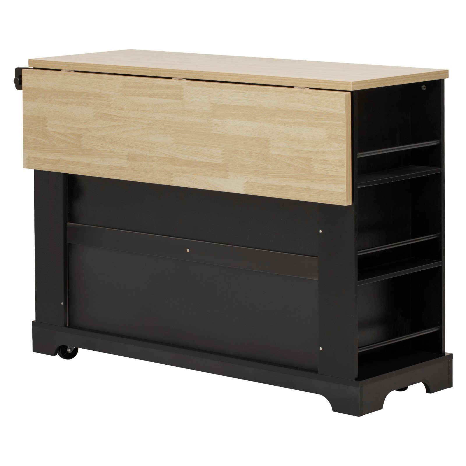 Kitchen Island w/6 Drawers, Pull Out Trash Can Storage, Rolling Kitchen Island