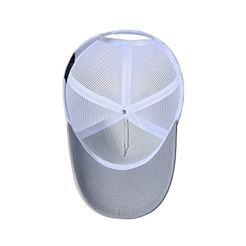 American Flag Trucker Hat - Snapback Hat, Baseball Cap for One Size Gray/White