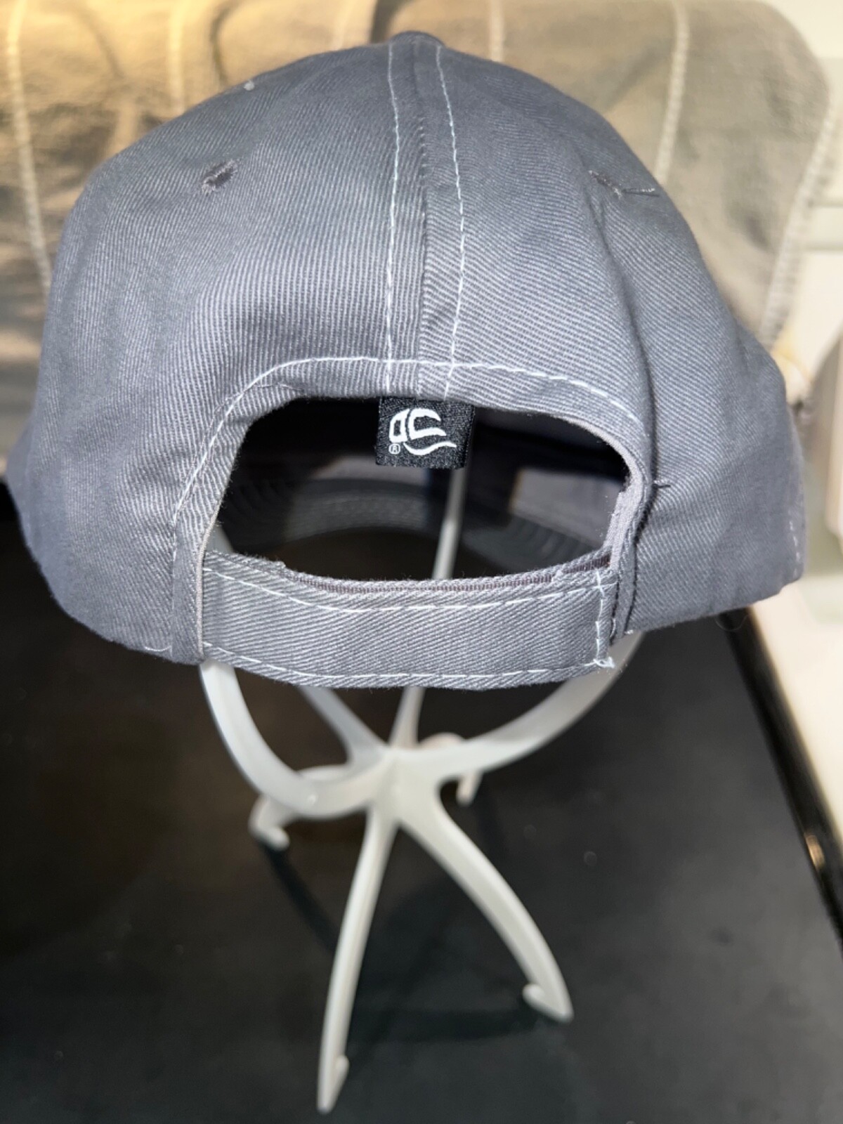 Advanced Nuclear Gray Hat Cap with white edge. Hat has topstitching is EUC Adj.