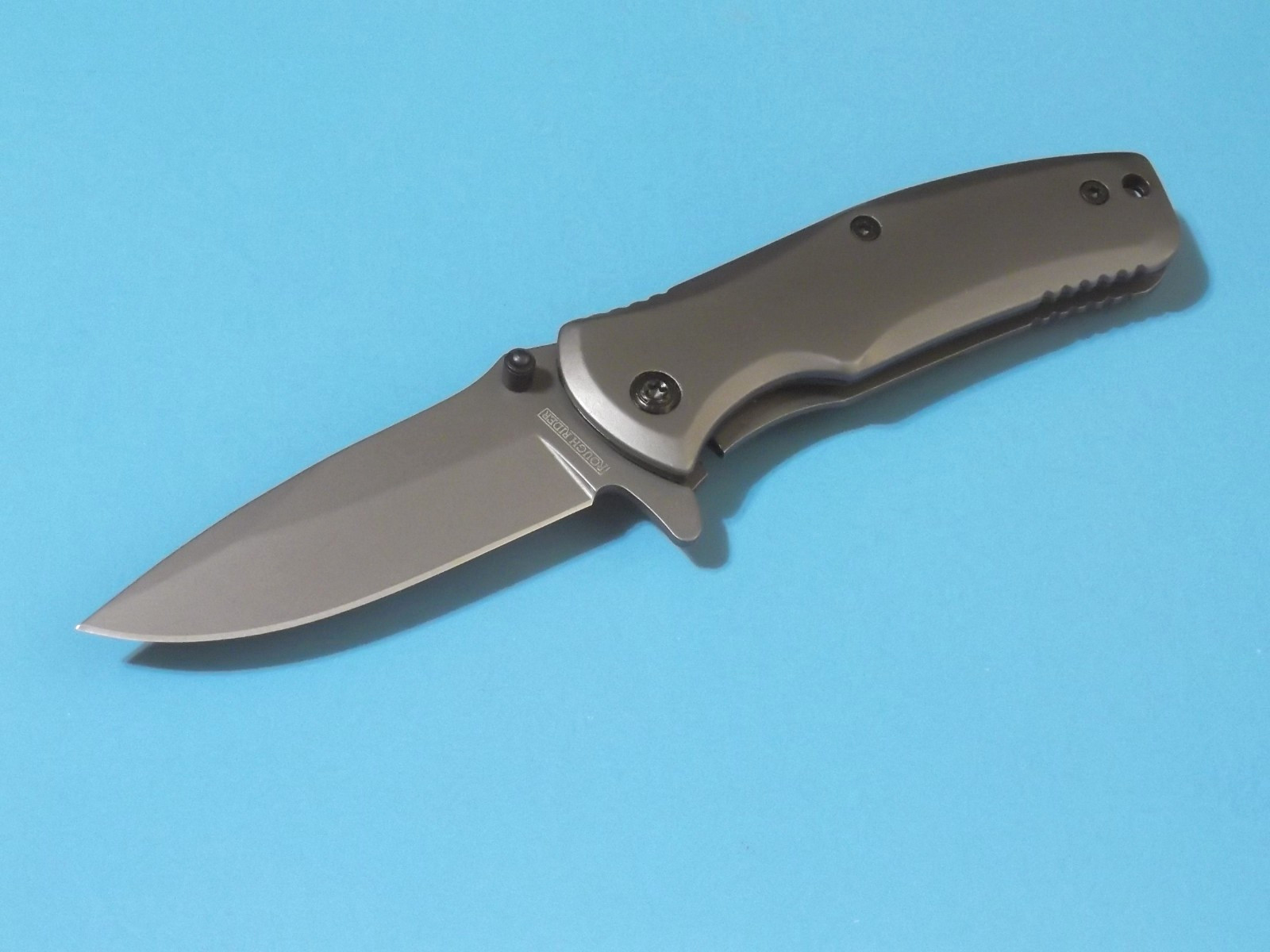 ROUGH RIDER RR1449 Assisted TiNi coated stainless framelock knife 3 3/8" closed