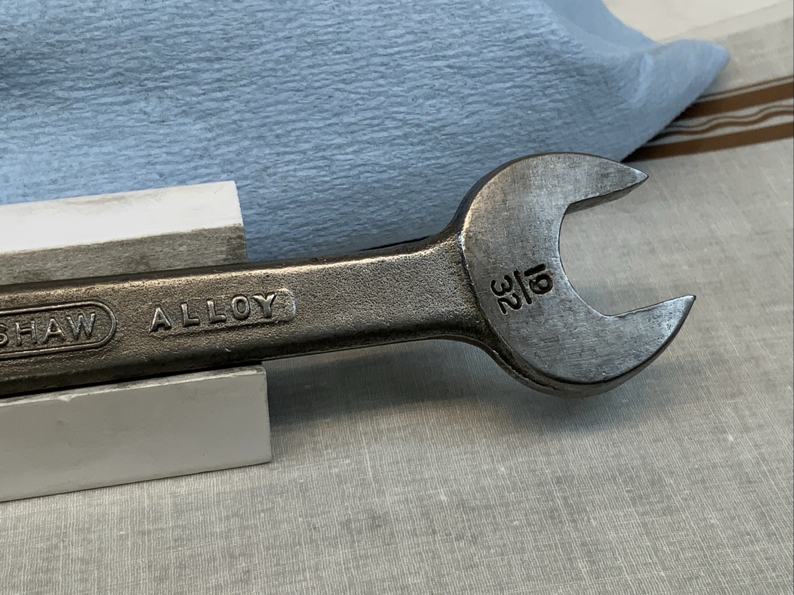 SHAW 11/16in. X 19/32in. Open End Wrench, USA Made