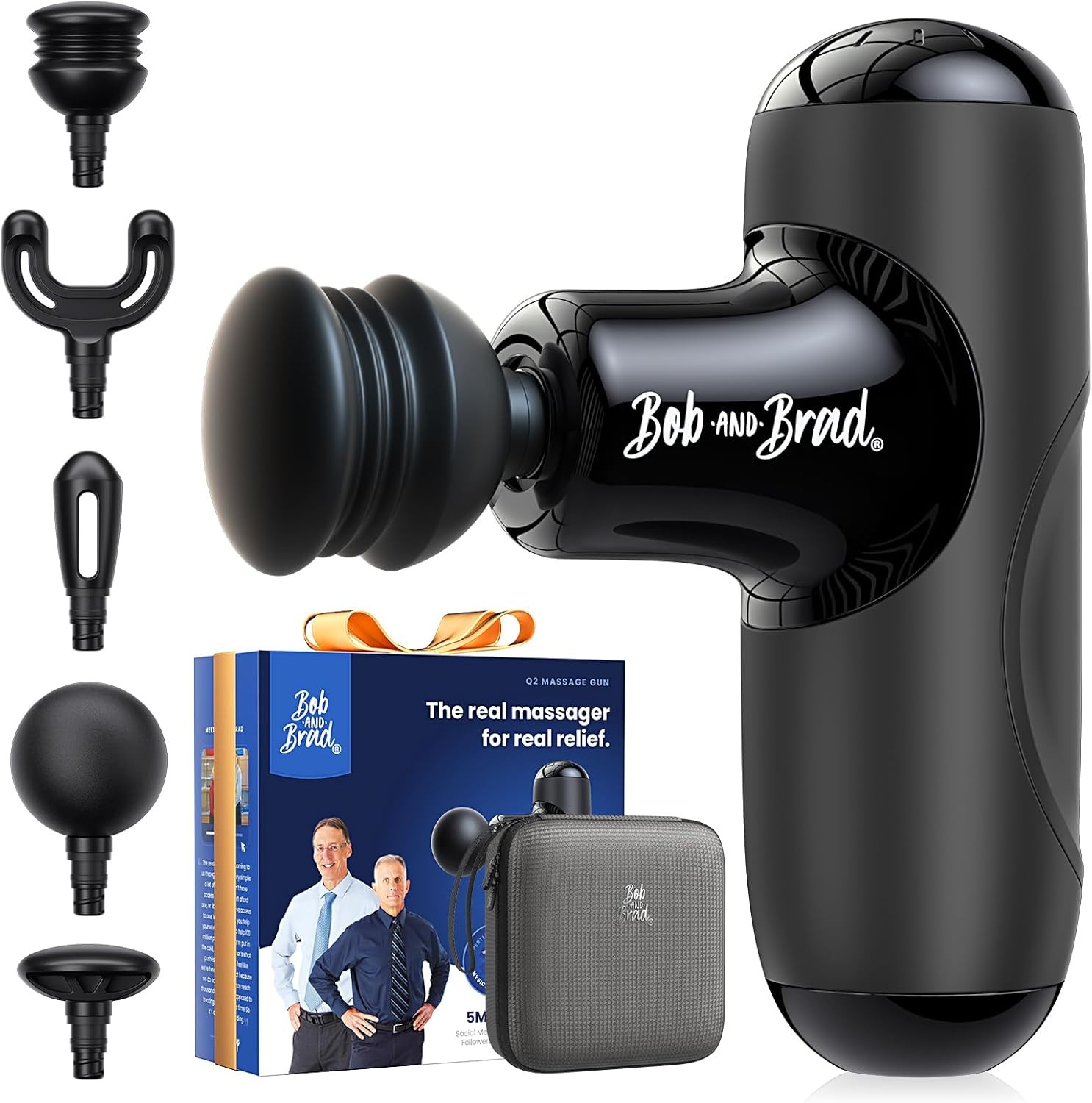 Bob and Bead Q2 Mini Massage Gun, Pocket-Sized Deep Tissue for Muscle Recovery