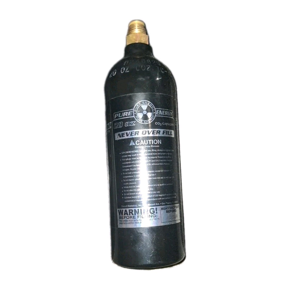 Co2 Tank  20oz Pure Energy Brand Paintball Tank Empty- Black