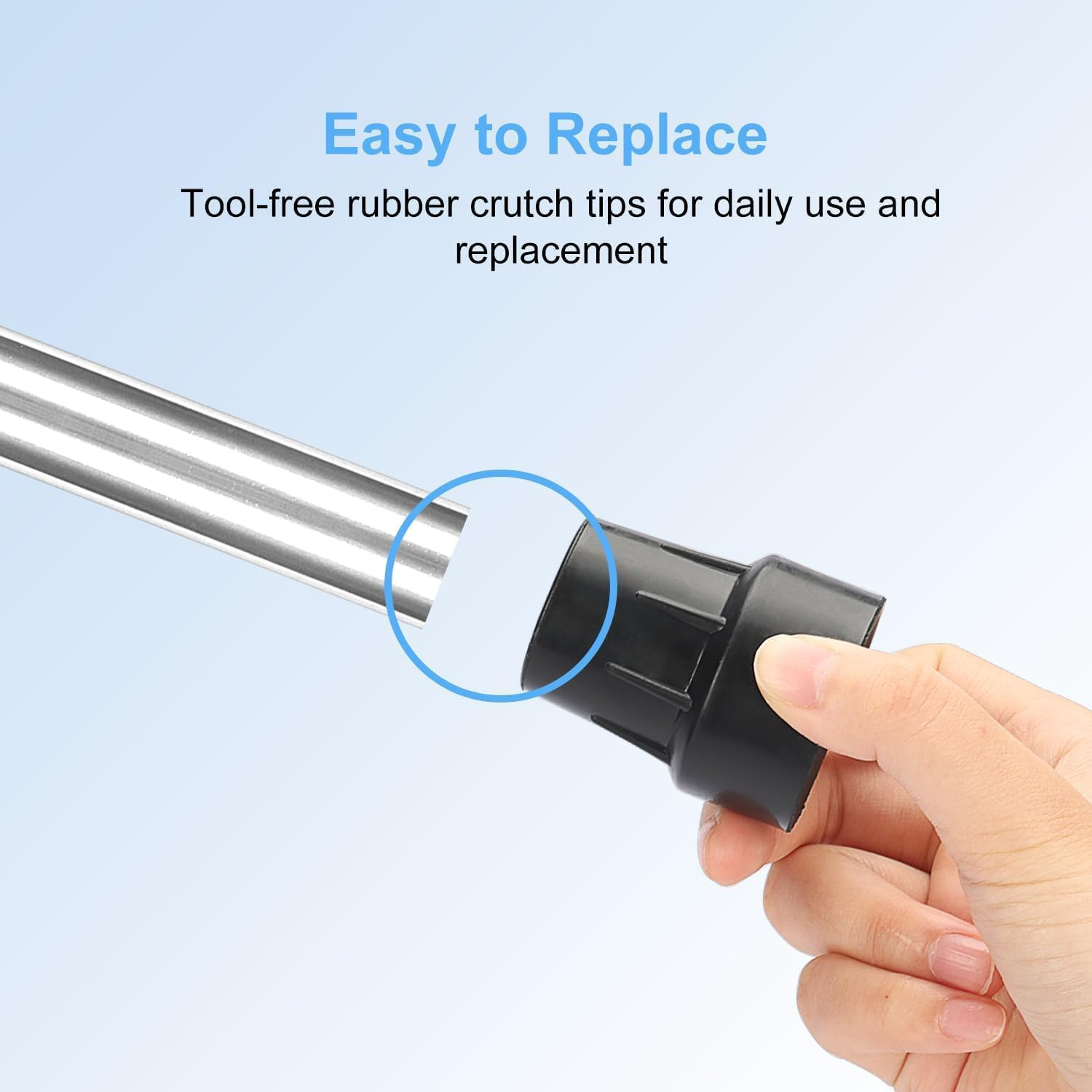 Walking Cane Tips 1", 6Pcs Heavy Duty 1 Inch Crutch Tips -Replacement Rubber Leg