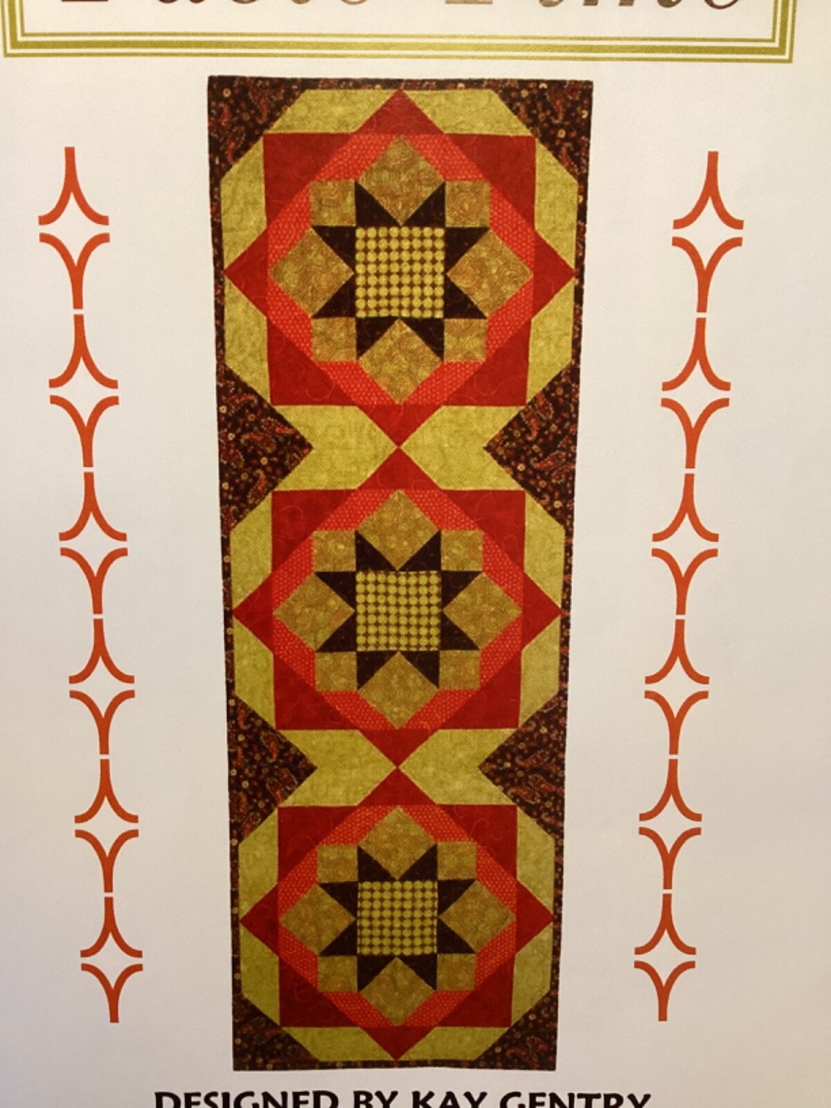 PATTERN Primitive Large Stars Quilt Table Runner NEW Nobel Needle Quilting