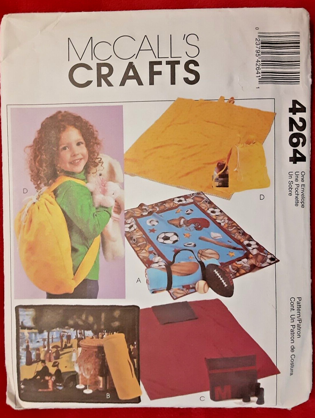 McCall's Pattern 4264 Easy Fleece Blanket Sewing Craft Project (H)