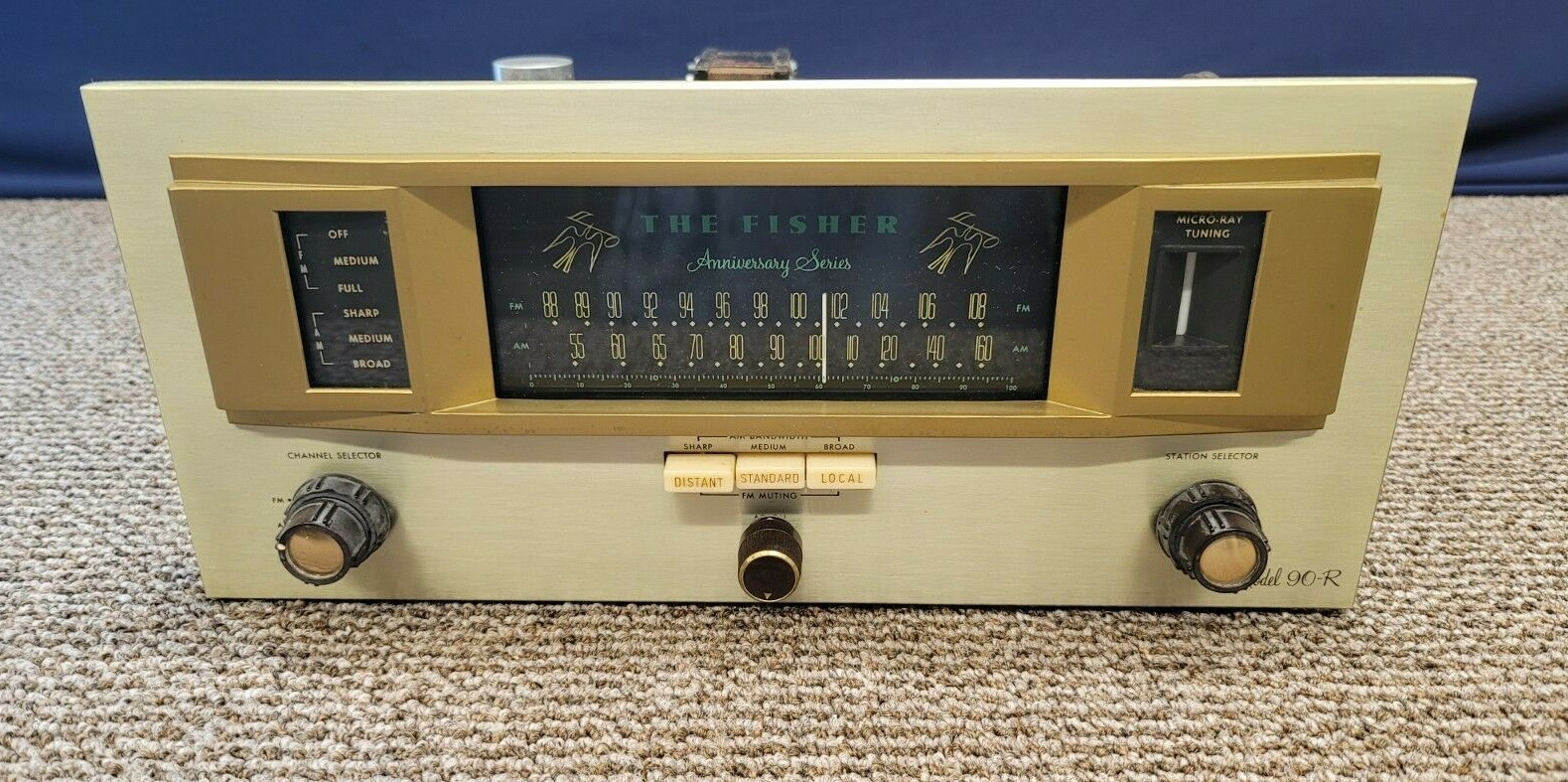The Fisher Anniversary Series Tube Tuner AM FM 90-R READ! AS IS PARTS