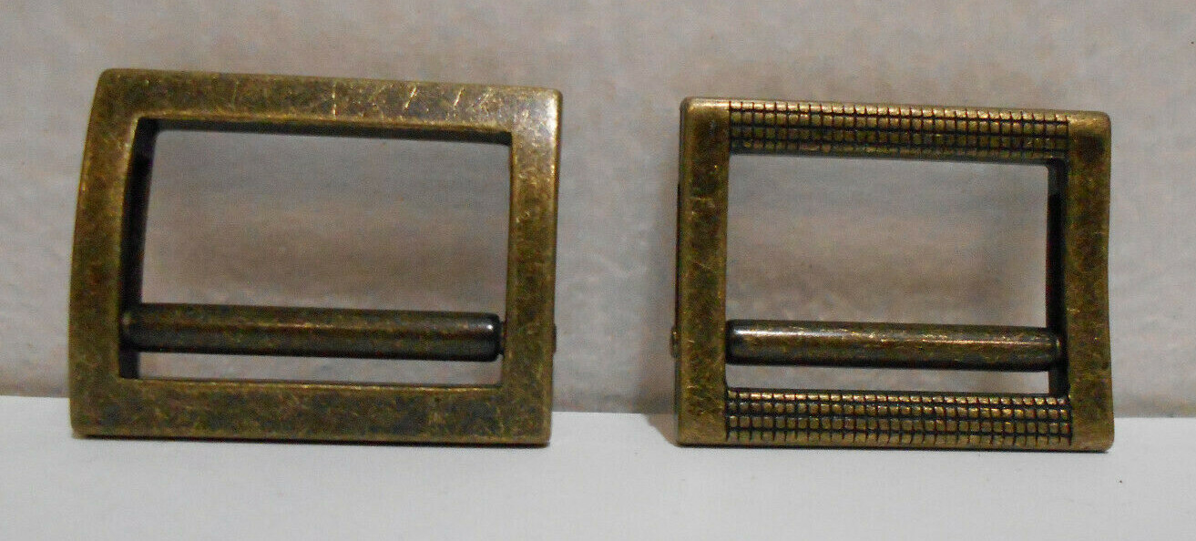 Lot of 10 New Brass Center Bar Slide Purse Strap Slider Buckle 1" X 1 1/4" OD