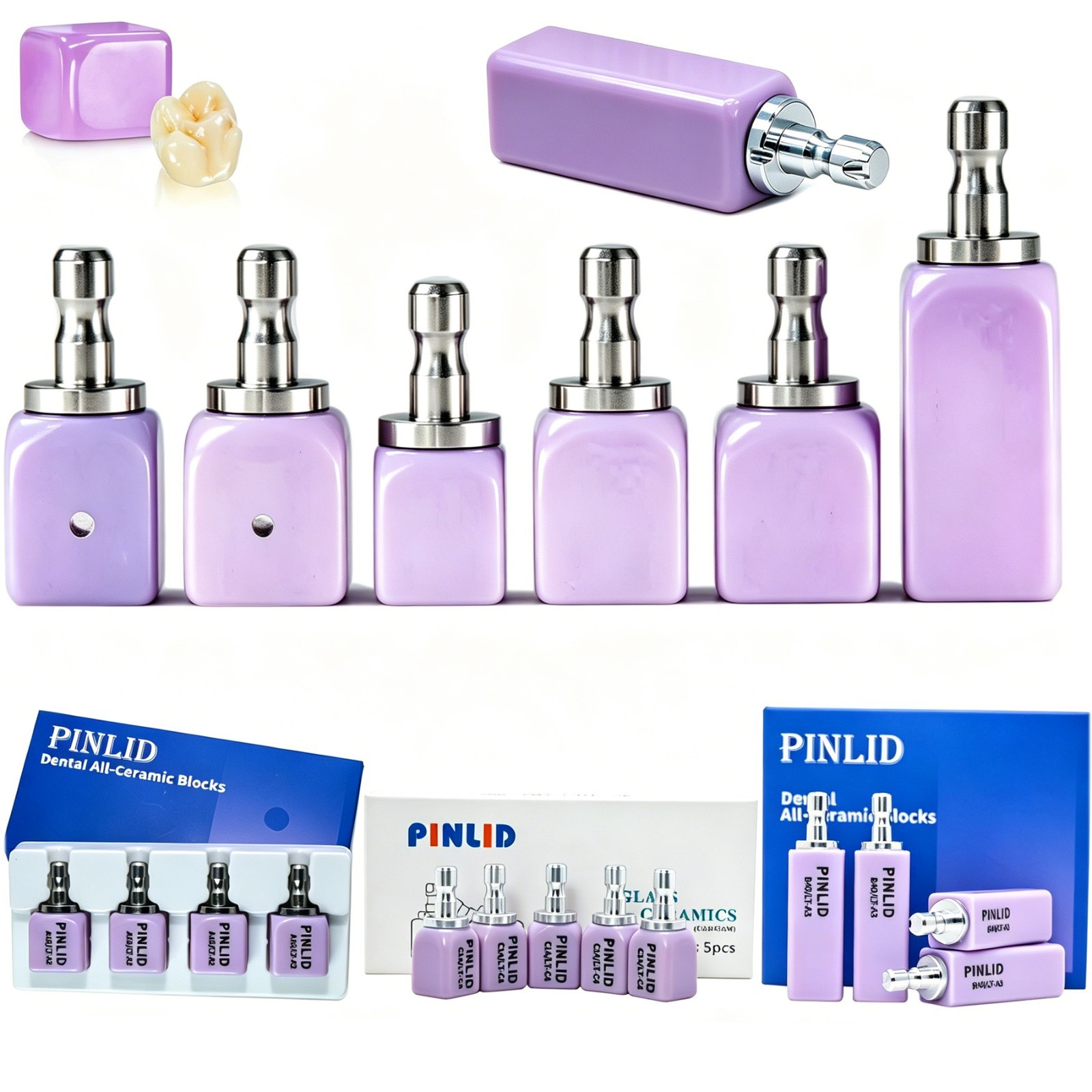 Dental Emax CAD/CAM CEREC Block Glass Ceramic Lithium Disilicate Blocks All Size