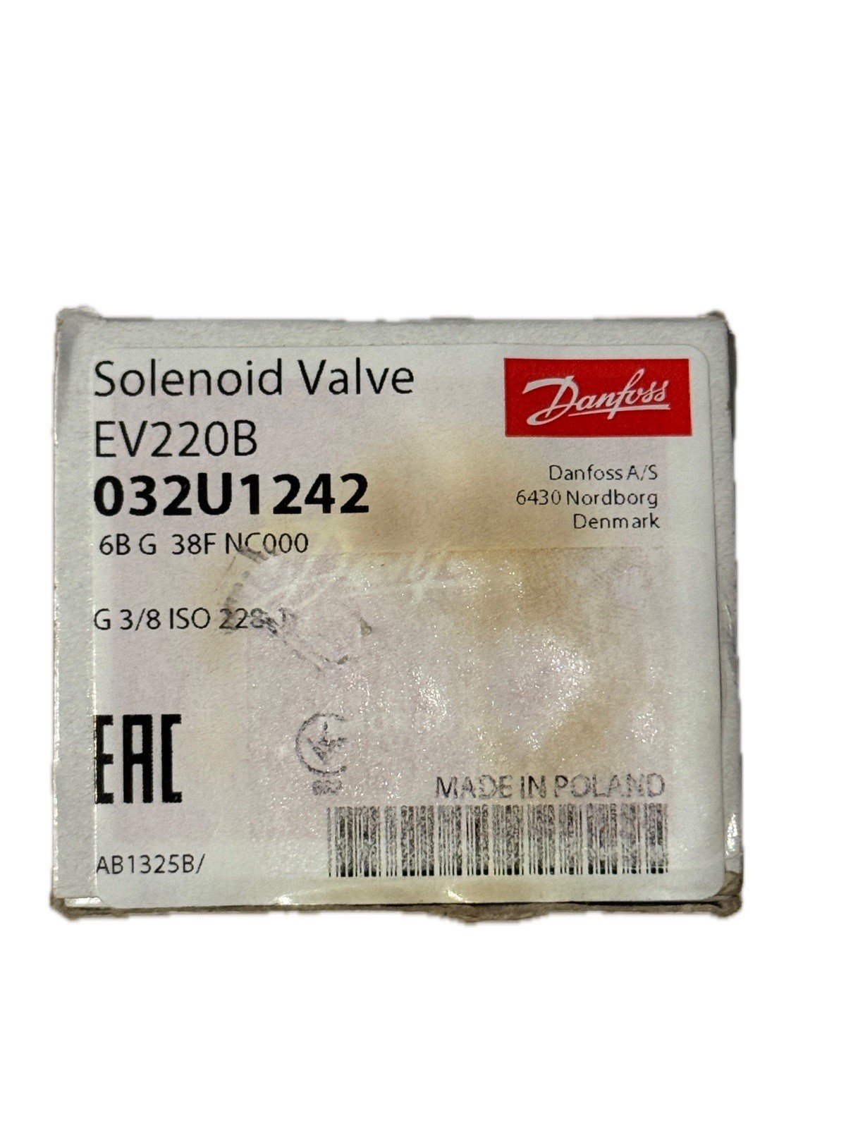 Danfoss Solenoid Valve 032U1242 Coil EV220B Type 2 Way Normally Closed