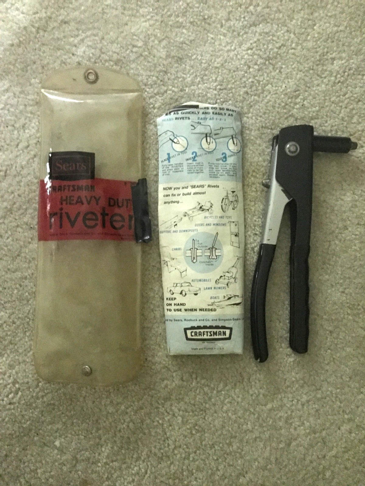 Sears Craftsman Heavy Duty Pop Rivet Gun Model 9 7475 - Excellent Condition