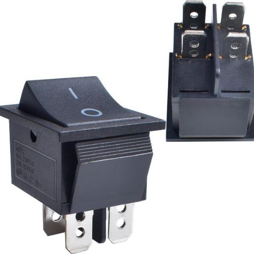 2 Pcs Boat Rocker Switch AC 20A 125V 16A 250V DPST 4 Pin Positio On Off Black