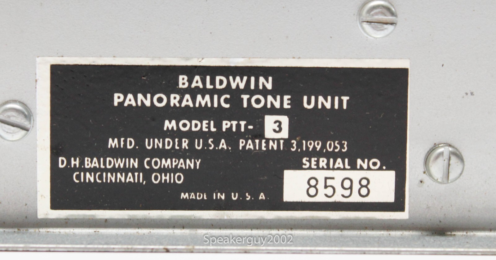 Baldwin PTT-3 / Panoramic Tone Unit -- Untested