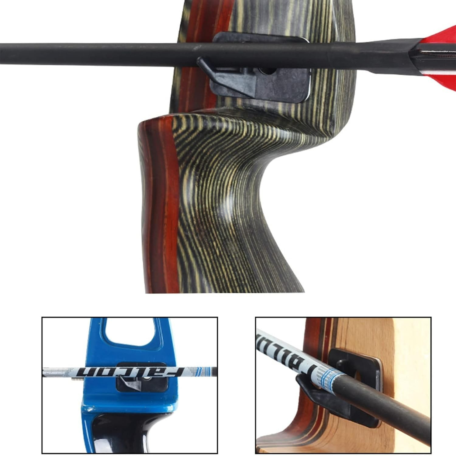 6pcs Plastic Arrow Rest Black Adhesive Back Hunting Shooting Targeting Access...