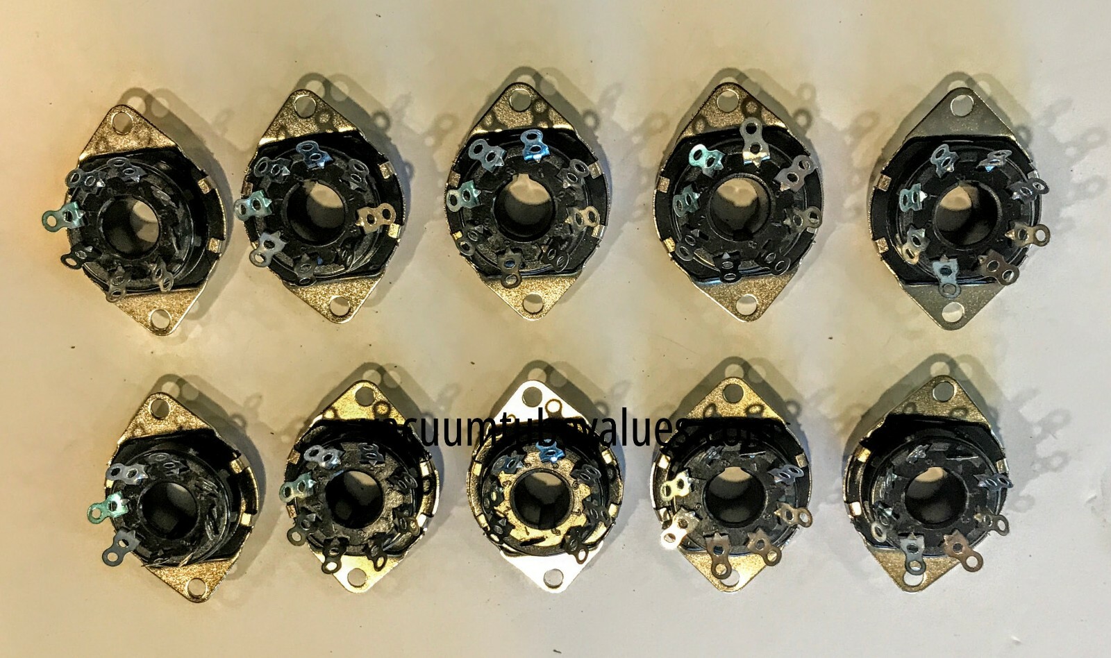 8 pin Octal Vacuum Tube Socket TOP MOUNT or BOTTOM  10  TEN Pieces 1" DIAMETER