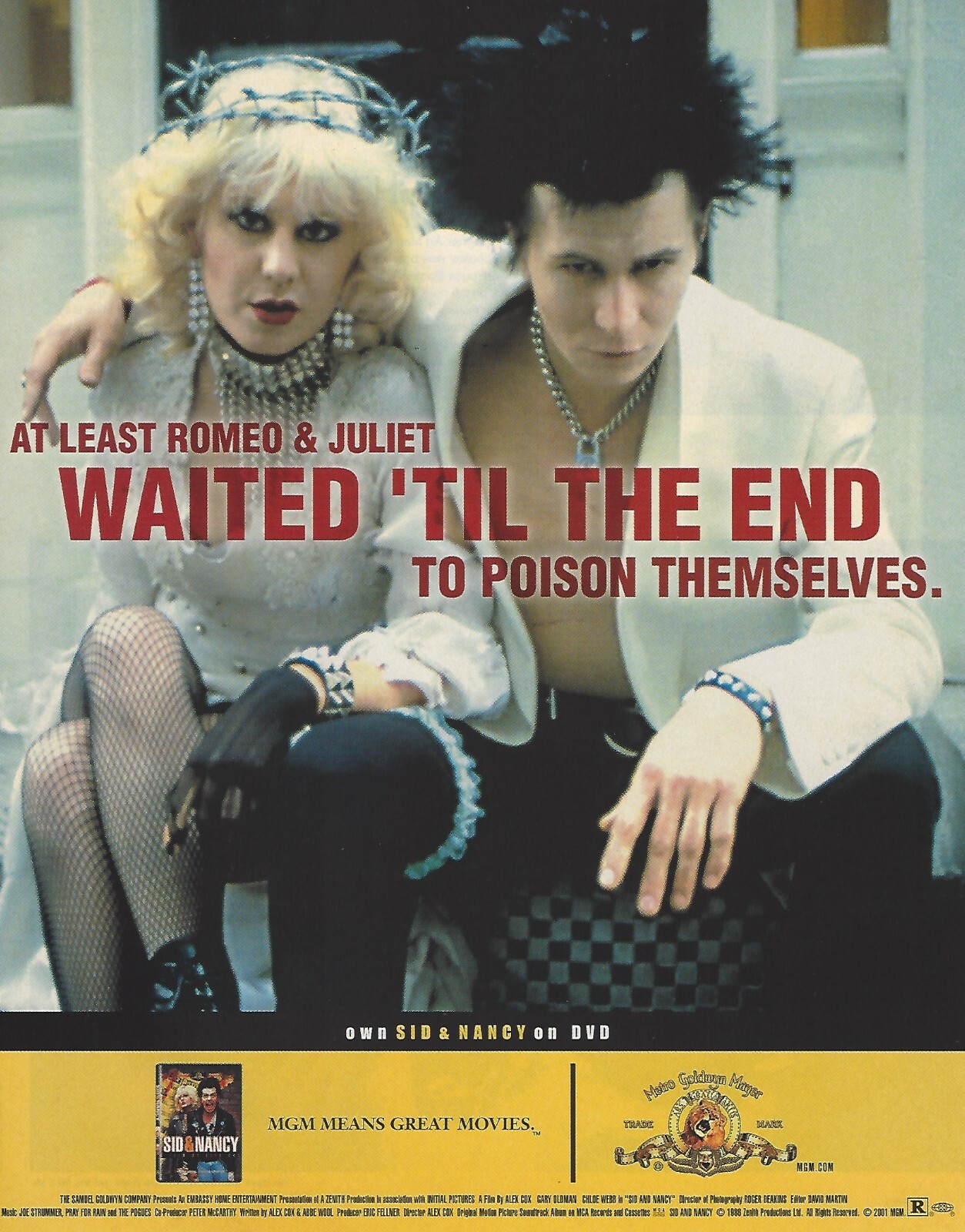 2001 Sid & Nancy Gary Oldman Chloe Webb vintage print ad promo advertisement