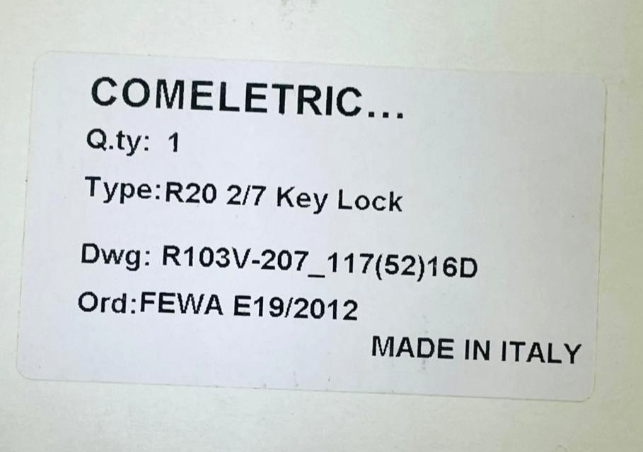 Comelectric R20 2/7 Key Lock Rotary Cam Switch