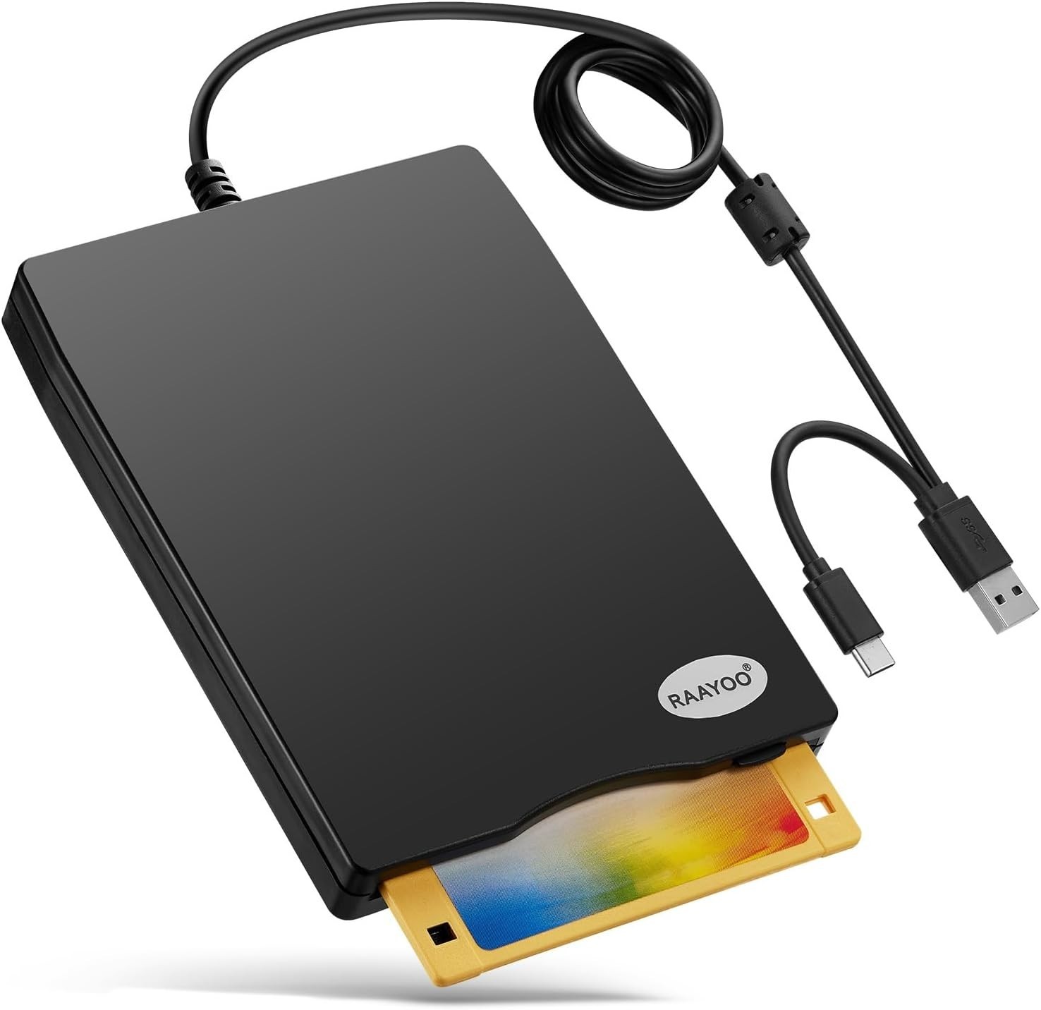 Floppy Disk Reader, External USB 2.0 & Type C Floppy Disc Reader, Portable 3.5