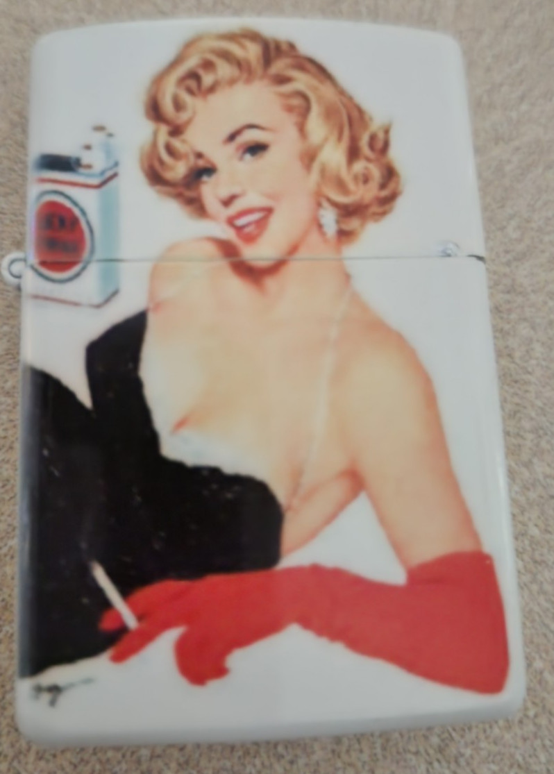 Lucky Strike Cigarette 1950s style Flip Top Lighter -Marilyn Monroe