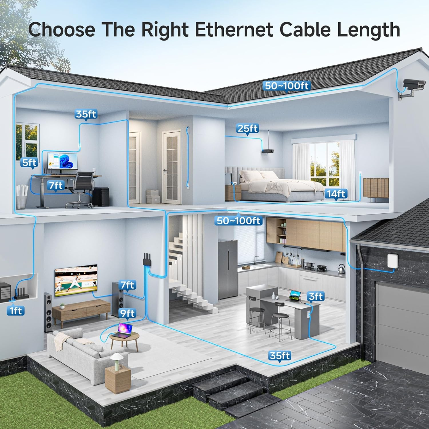 Cable Matters 10Gbps Snagless Cat 6 Ethernet Cable - 20Ft, Cat 6 Cable, Cat6 Cor