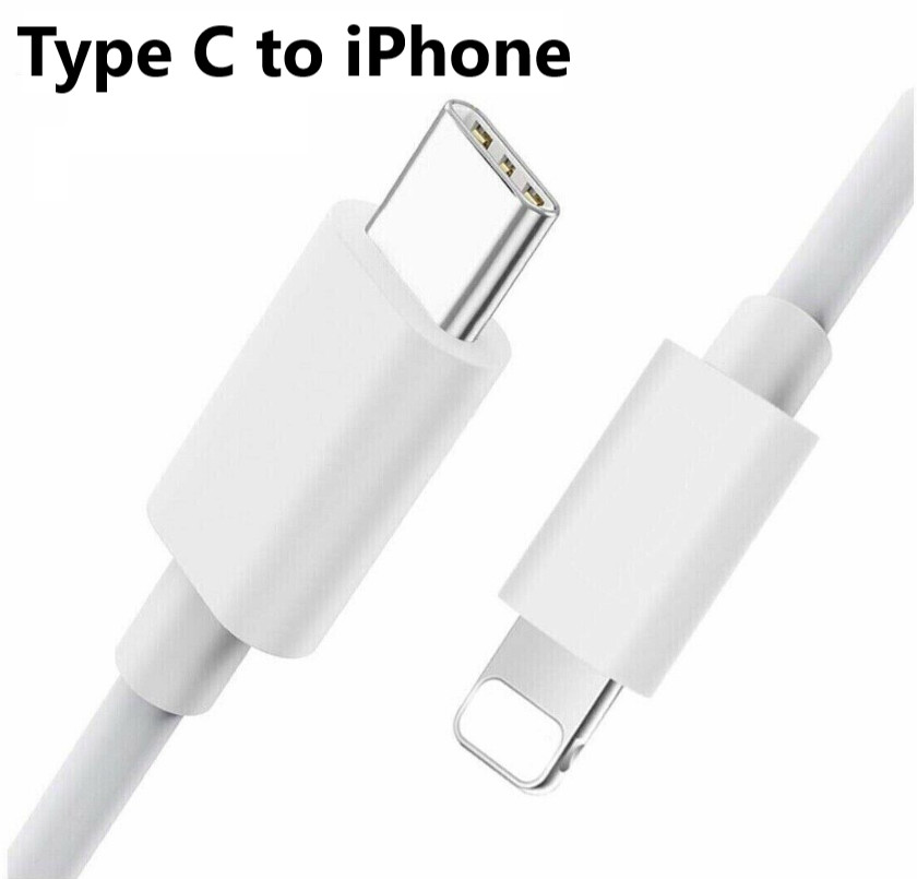 For iPhone 14 13 12 Pro Max iPad 9 8 Gen Cable Type C PD Fast Charger Cord
