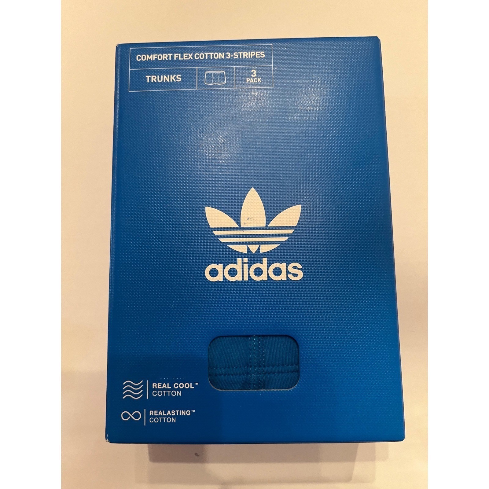 Adidas 3 Pack Comfort Flex Cotton 3 Stripes Boxer Trunks Size Large 36-38