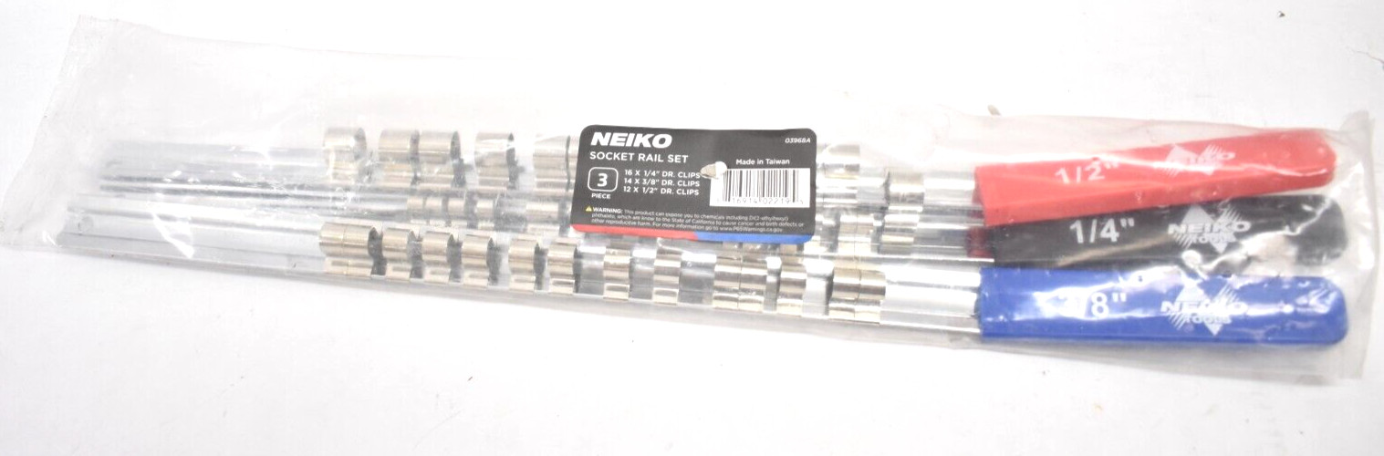 Neiko Socket Rail Set 3 Piece Pack Organizer Holder Trays 03968A For Toolboxes